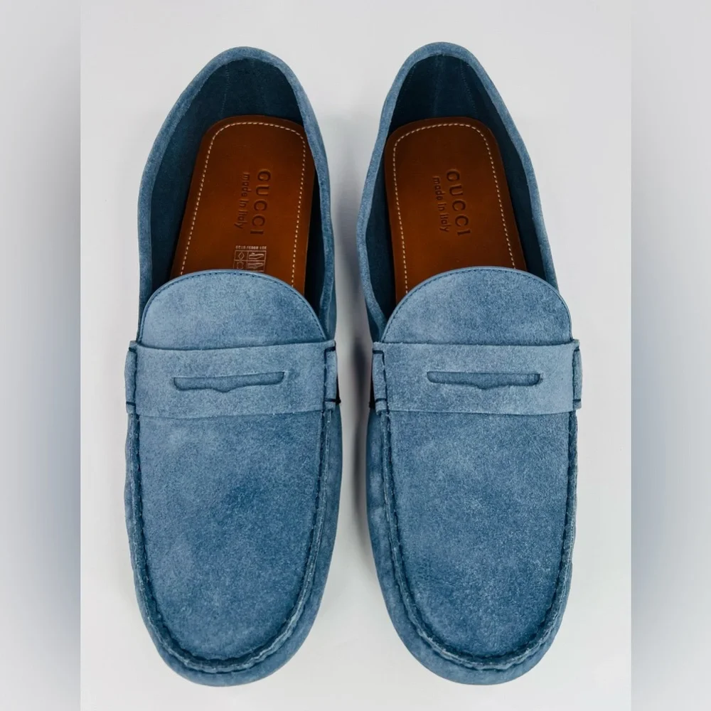 Gucci Moccasin Logo Queens Suede Sylvie Driver Loafers UK 13.5 - US 14 - EU 47.5 - Picture 5 of 12